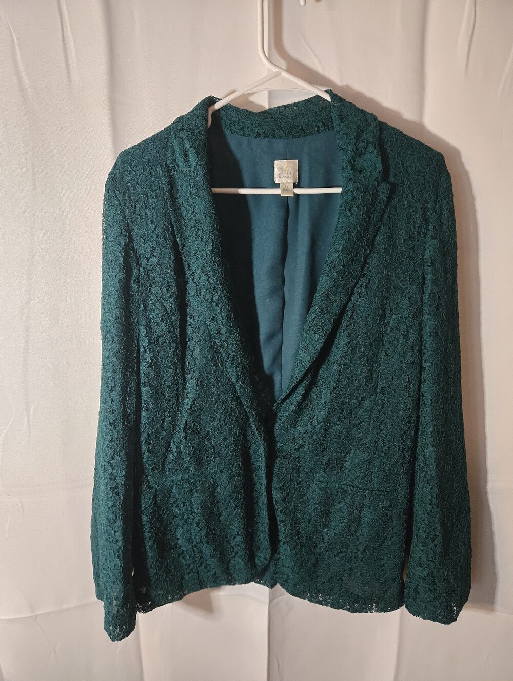 LC Lauren Conrad Teal Lace Blazer Jacket